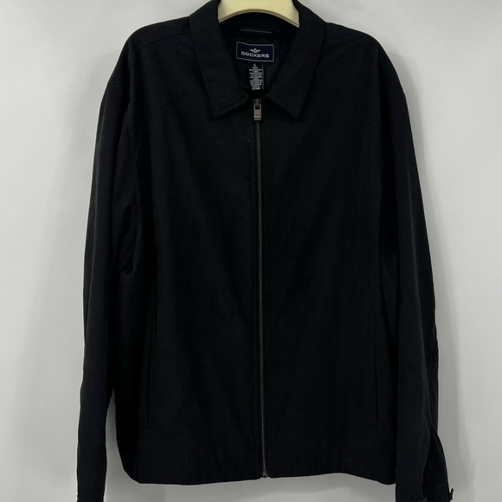 Dockers Men's BICONSTITUENT Blend Black Jacket Mens Size Large Grandpa